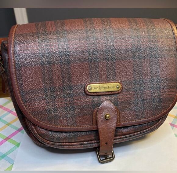 Ralph Lauren Handbags - Ralph Lauren Vintage Brown/Black Checkered Crossbody